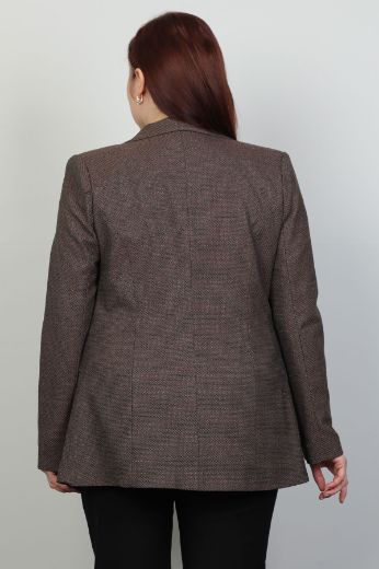 Picture of Fimore 8409-22xl BROWN Plus Size Women Jacket 