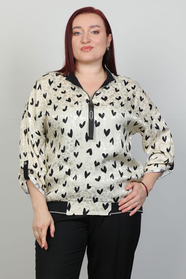 Picture of Aras 11941xl BEIGE Plus Size Women Blouse 