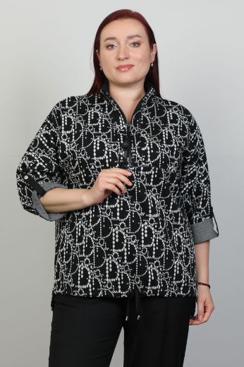 Picture of Aras 11986xl BLACK Plus Size Women Blouse 