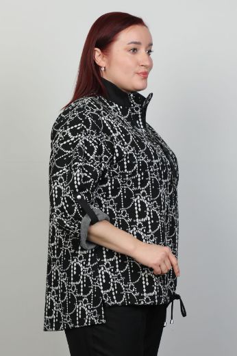 Picture of Aras 11986xl BLACK Plus Size Women Blouse 