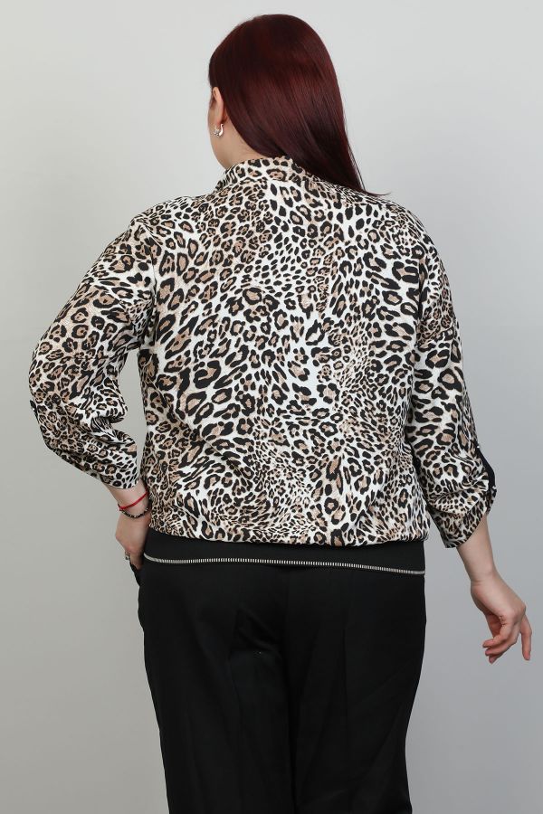 Picture of Aras 11703xl LEOPARD Plus Size Women Blouse 