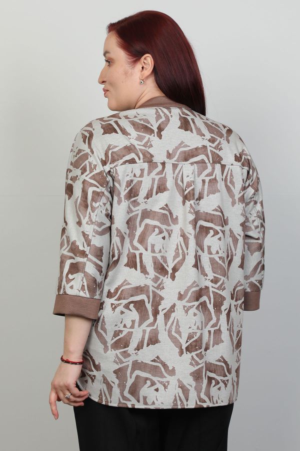 Picture of Aras 12001xl BROWN Plus Size Women Shirt 