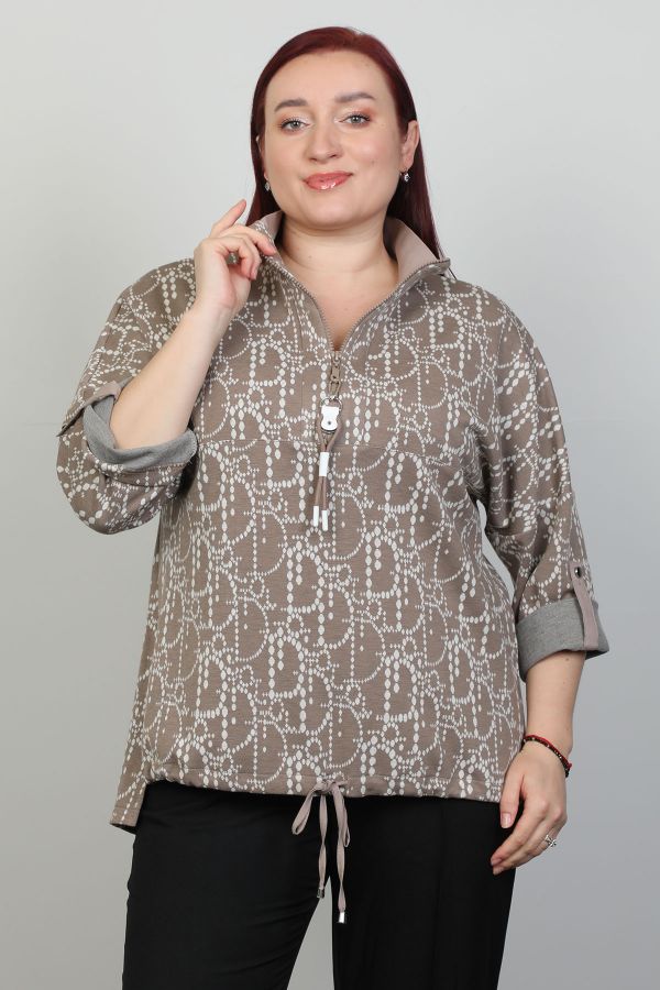 Picture of Aras 11986xl MINK Plus Size Women Blouse 