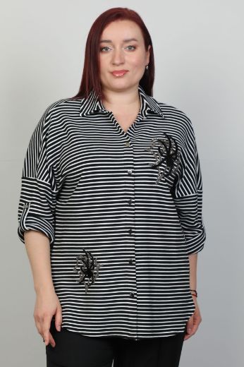 Picture of Aras 11858xl BLACK Plus Size Women Shirt 