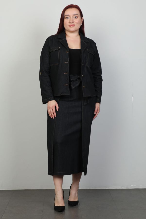 Picture of Nzr Line 2153xl BLACK Plus Size Women Suit