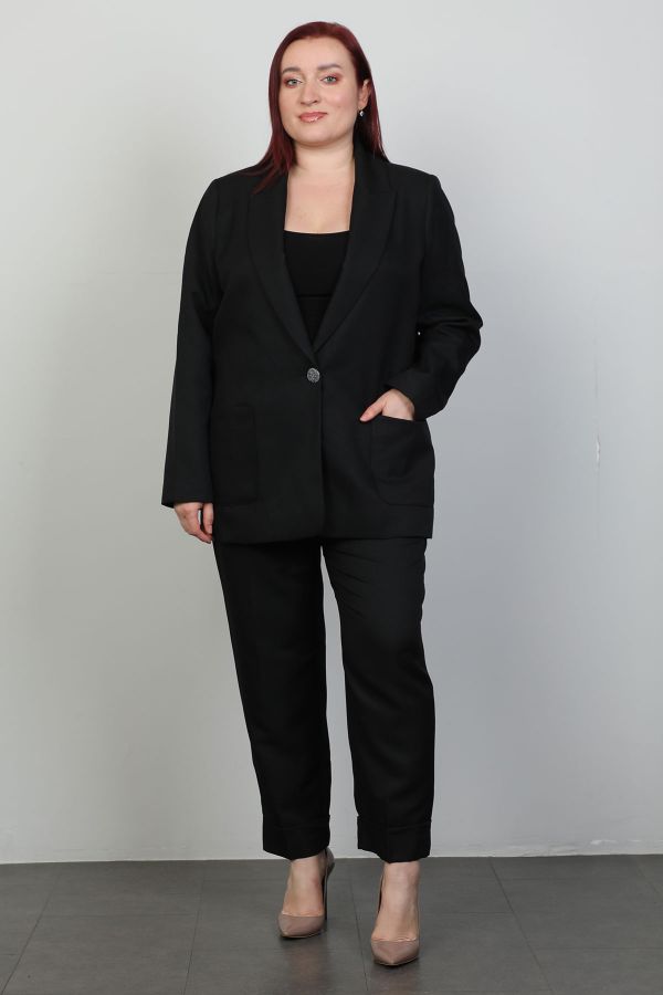 Picture of 4gKiwe MTKK609xl BLACK Plus Size Women Suit