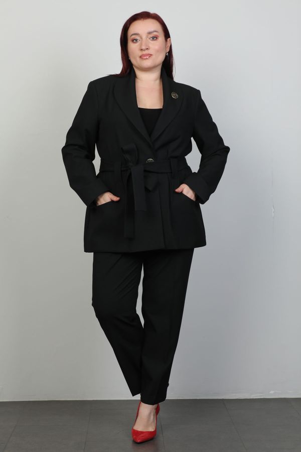 Picture of 4gKiwe MTKK620xl BLACK Plus Size Women Suit