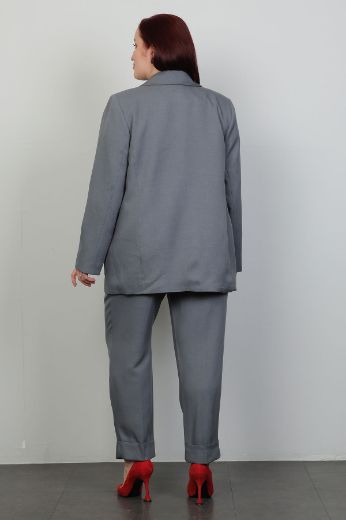 Picture of 4gKiwe MTKK609xl GREY Plus Size Women Suit