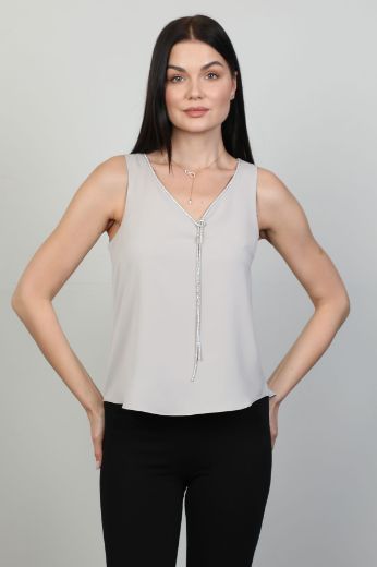 Picture of Modalinda 43174 GREY Women Blouse