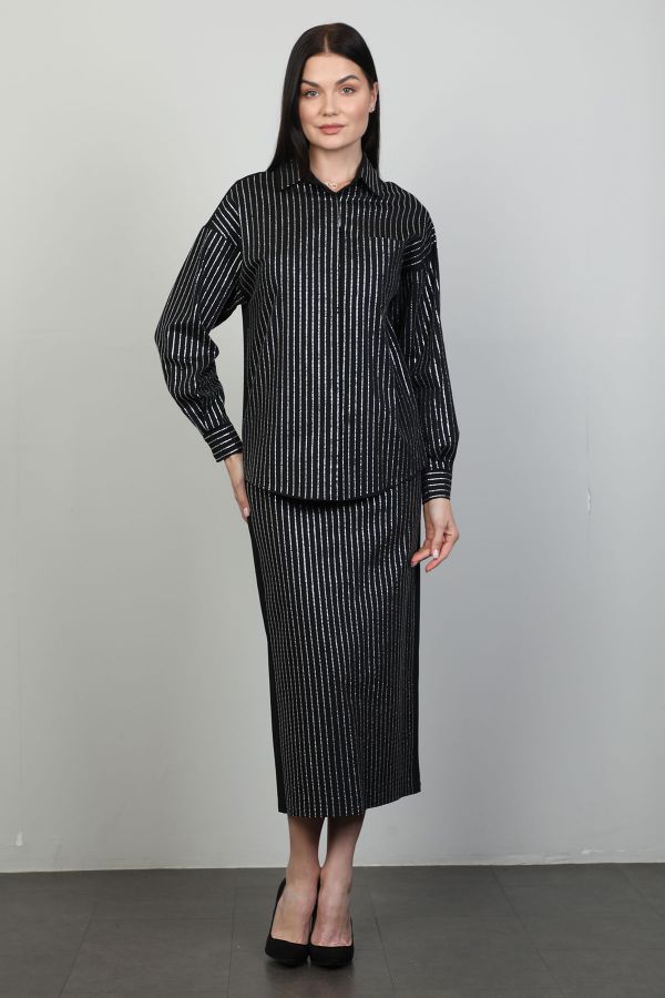 Picture of Roux 2418080 BLACK WOMANS SKIRT SUIT 