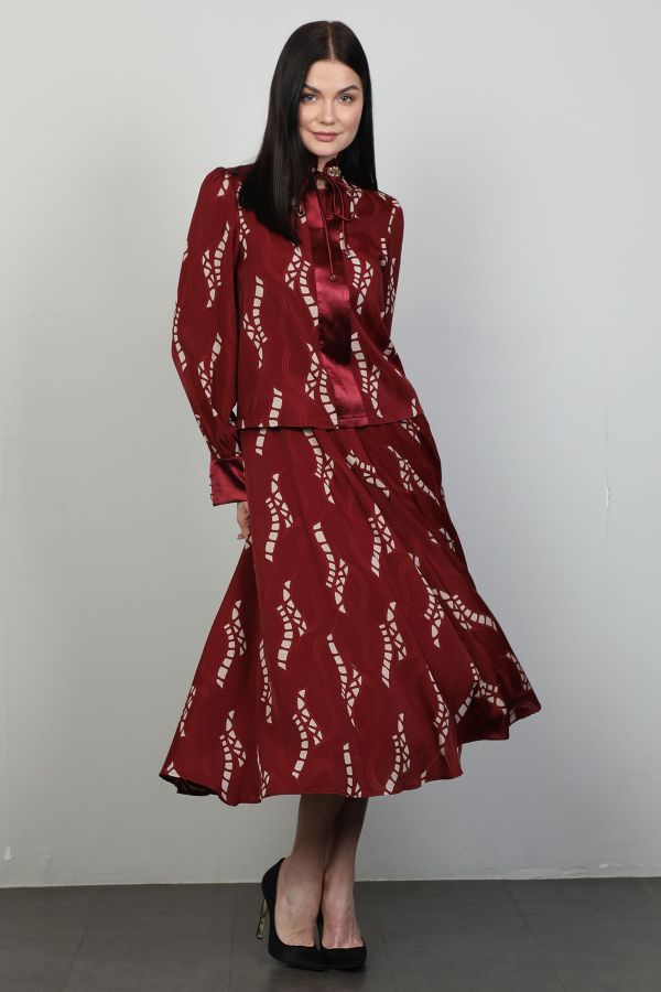 Picture of Roux 2418176 BURGUNDY WOMANS SKIRT SUIT 