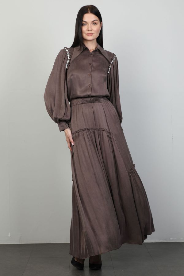 Picture of Roux 2418089 BROWN WOMANS SKIRT SUIT 