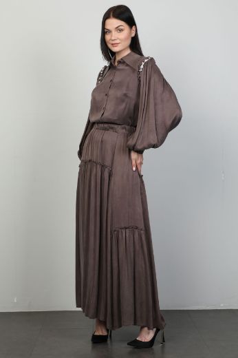 Picture of Roux 2418089 BROWN WOMANS SKIRT SUIT 