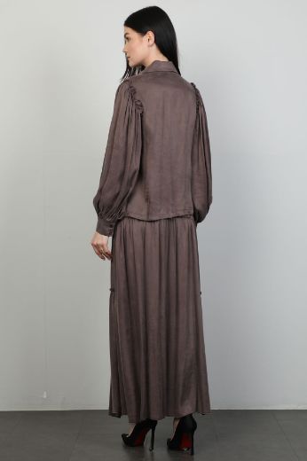 Picture of Roux 2418089 BROWN WOMANS SKIRT SUIT 