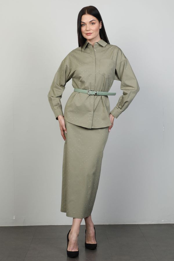 Picture of Roux 2418081 KHAKI WOMANS SKIRT SUIT 