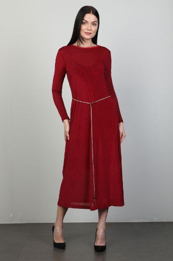 Picture of Samsara 01-6412 BURGUNDY Women Dress