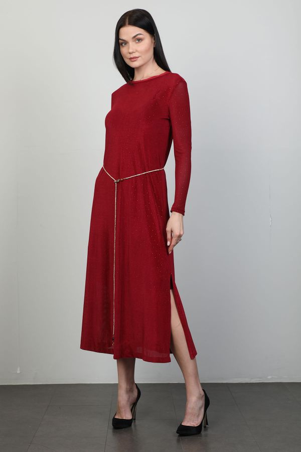 Picture of Samsara 01-6412 BURGUNDY Women Dress