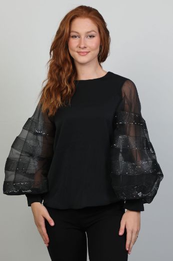 Picture of Modalinda 7394 BLACK Women Blouse