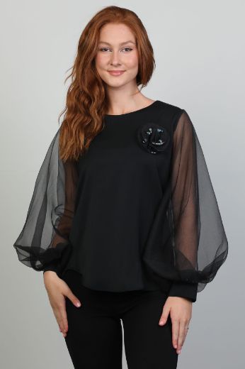 Picture of Modalinda 7403 BLACK Women Blouse