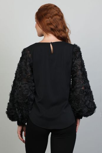 Picture of Modalinda 7386 BLACK Women Blouse