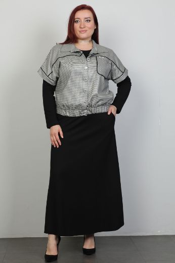 Picture of Nzr Line 3952xl BLACK Plus Size Women Suit