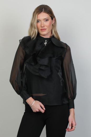 Picture of Roux 2311001 BLACK Women Blouse