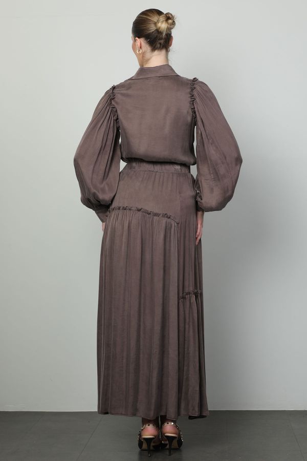 Picture of Roux 2418089 BROWN WOMANS SKIRT SUIT 