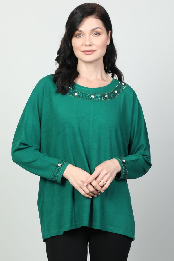 Vazzo&Green Apple 8558 YESIL Kadın Sweatshirt resmi