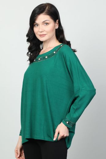 Vazzo&Green Apple 8558 YESIL Kadın Sweatshirt resmi