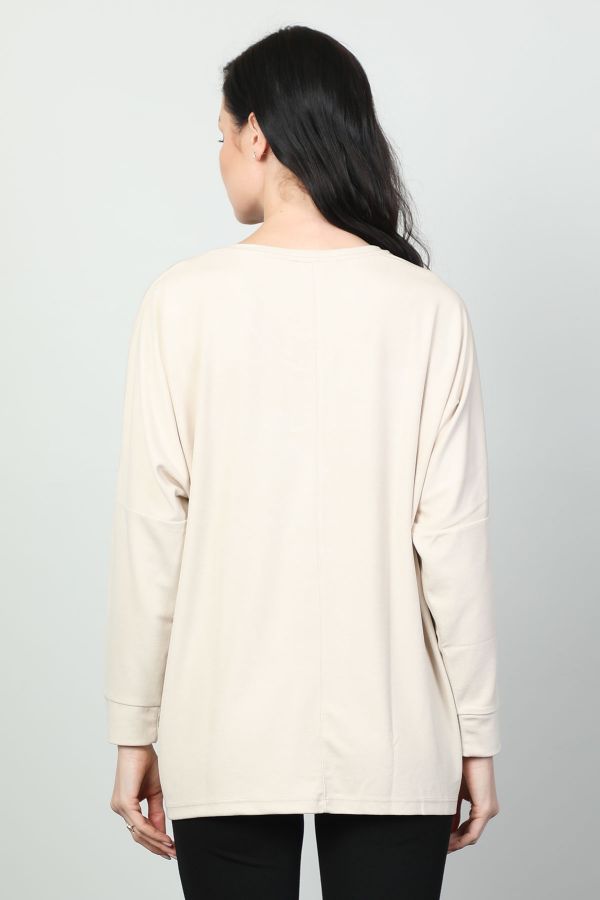 Picture of Vazzo&Green Apple 8556 BEIGE Women Sweatsihrt