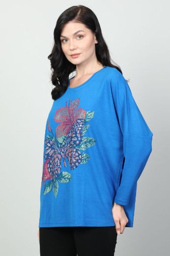 Picture of Vazzo&Green Apple 8559 BLUE Women Sweatsihrt