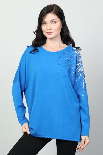 Picture of Vazzo&Green Apple 8543 BLUE Women Sweatsihrt