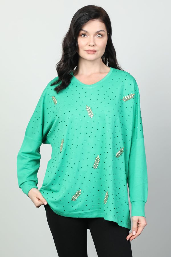 Picture of Vazzo&Green Apple 8545 GREEN Women Sweatsihrt