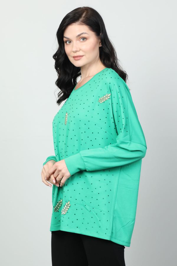 Picture of Vazzo&Green Apple 8545 GREEN Women Sweatsihrt