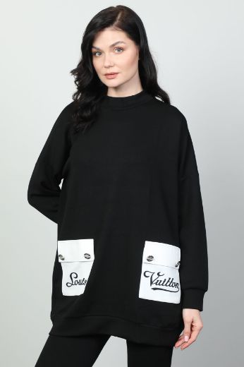 Picture of Vazzo&Green Apple 8570 BLACK Women Sweatsihrt