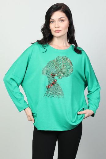 Picture of Vazzo&Green Apple 8568 GREEN Women Sweatsihrt