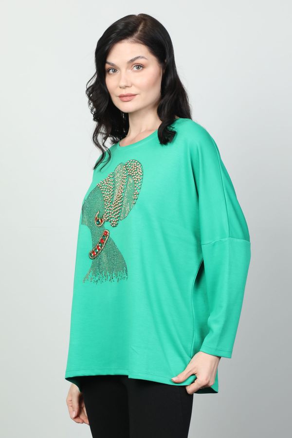 Picture of Vazzo&Green Apple 8568 GREEN Women Sweatsihrt