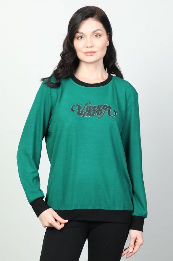 Picture of Vazzo&Green Apple 8569 GREEN Women Sweatsihrt