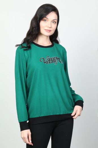 Picture of Vazzo&Green Apple 8569 GREEN Women Sweatsihrt