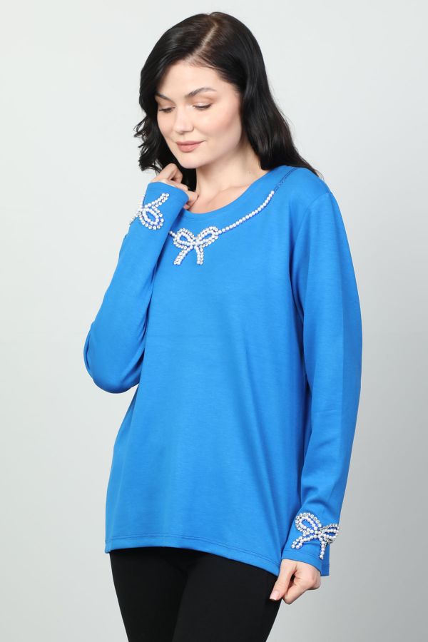 Vazzo&Green Apple 8563 MAVI Kadın Sweatshirt resmi