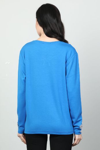 Vazzo&Green Apple 8563 MAVI Kadın Sweatshirt resmi