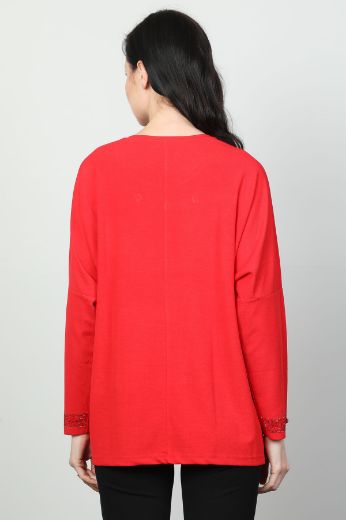 Picture of Vazzo&Green Apple 8558 RED Women Sweatsihrt