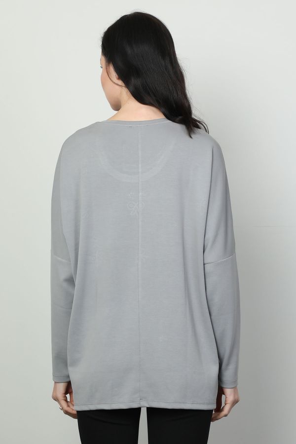 Picture of Vazzo&Green Apple 8528 GREY Women Sweatsihrt