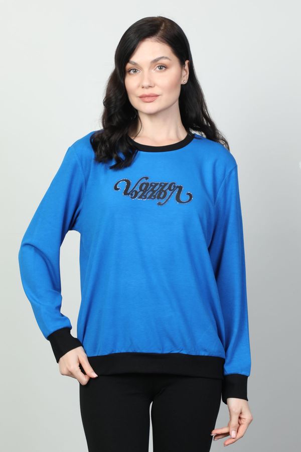 Picture of Vazzo&Green Apple 8569 BLUE Women Sweatsihrt