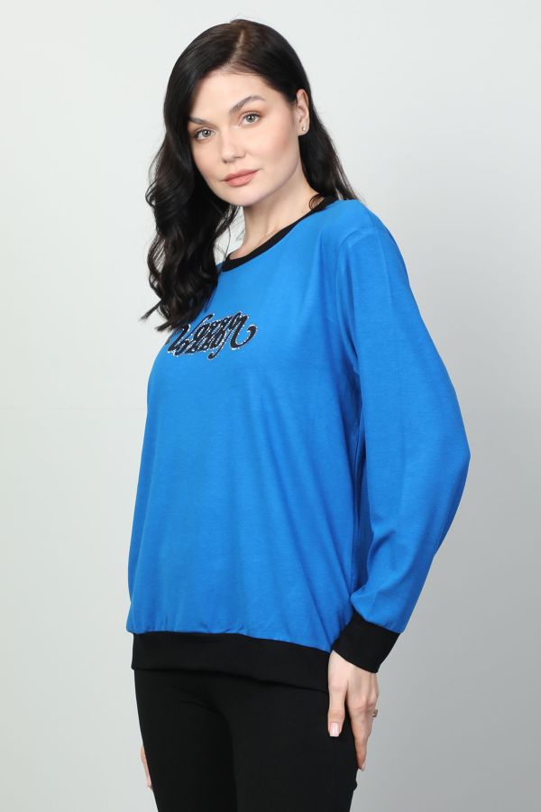 Picture of Vazzo&Green Apple 8569 BLUE Women Sweatsihrt