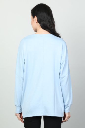 Picture of Vazzo&Green Apple 8545 LIGHT BLUE Women Sweatsihrt