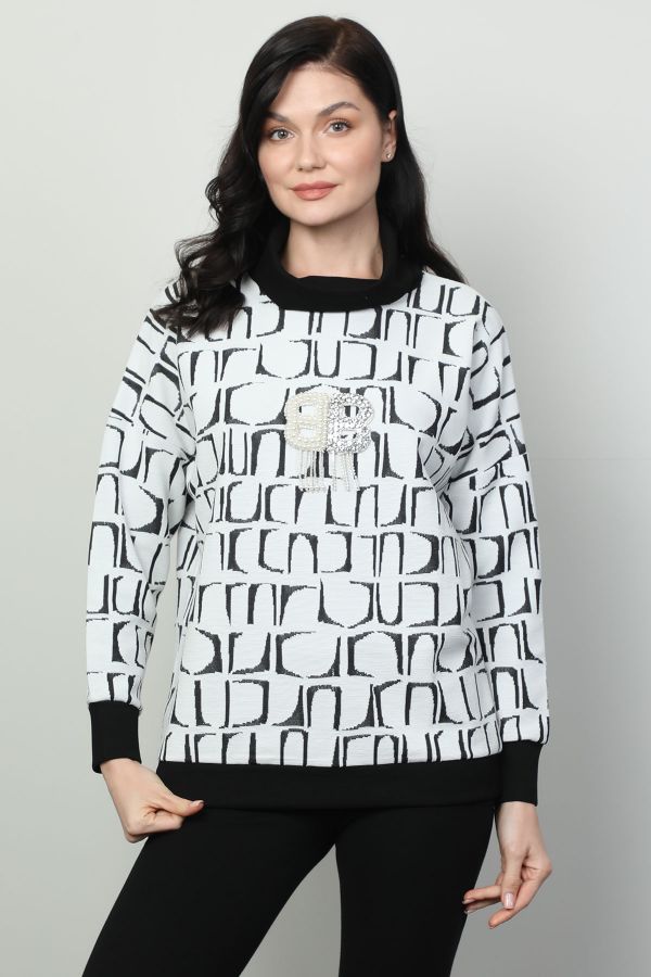 Picture of Vazzo&Green Apple 8577 ECRU Women Sweatsihrt