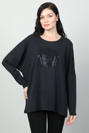 Picture of Vazzo&Green Apple 8521 NAVY BLUE Women Sweatsihrt