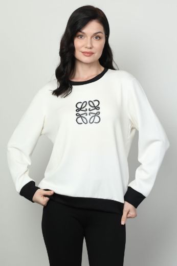 Picture of Vazzo&Green Apple 8523 ECRU Women Sweatsihrt