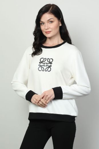 Picture of Vazzo&Green Apple 8523 ECRU Women Sweatsihrt